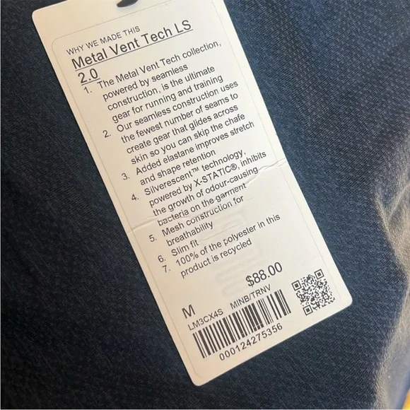 Men’s Lululemon Metal Vent Tech LS 2.0 Size Medium